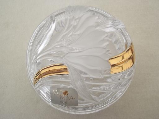 photo of gold French Iris  Mikasa Studio Nova - Japan crystal dish & covered box #5