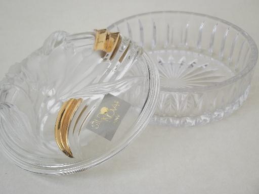 photo of gold French Iris  Mikasa Studio Nova - Japan crystal dish & covered box #6