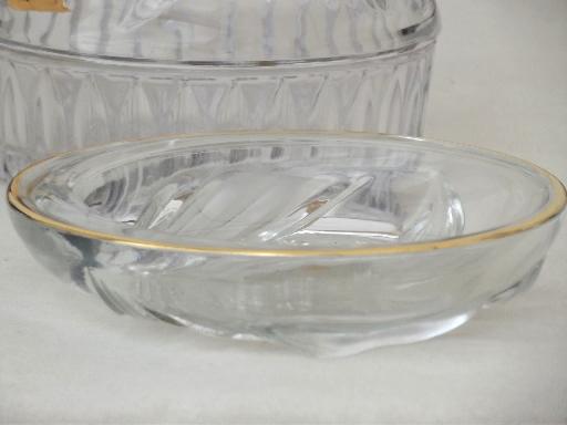 photo of gold French Iris  Mikasa Studio Nova - Japan crystal dish & covered box #9