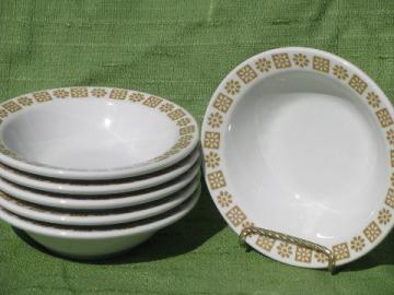 catalog photo of gold flower Shenango restaurantware, 6 heavy china soup / chili bowls