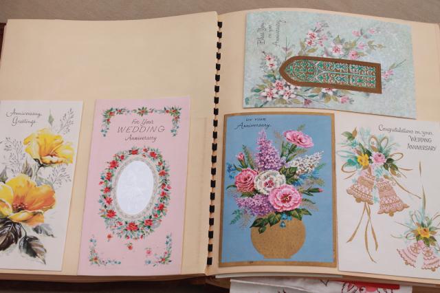 photo of grandmother's scrapbook of vintage greeting cards, holiday cards, valentines #13