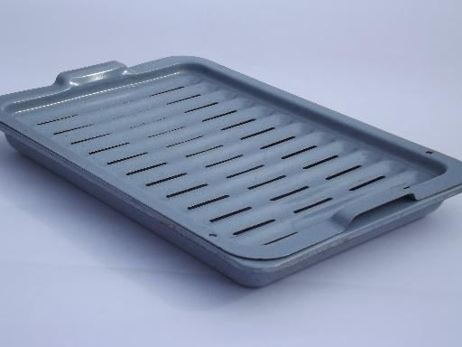 photo of graniteware oven pans, enameled steel roasting / broiler pans w/ racks #2