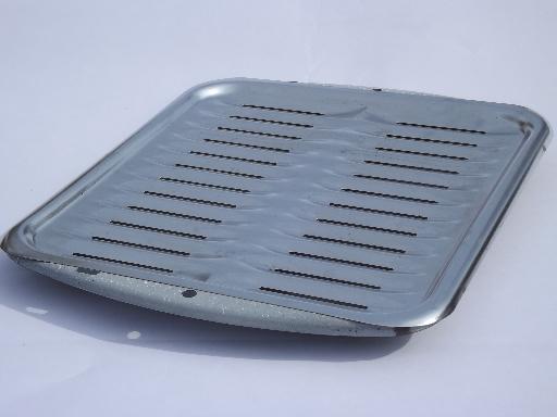 photo of graniteware oven pans, enameled steel roasting / broiler pans w/ racks #5