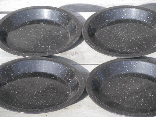 photo of graniteware spatter enamelware, campfire cookout pans and camping plates #6