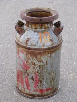 catalog photo of great old country milk can from farm estate