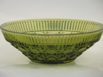 catalog photo of green glass Windsor pattern bowl, vintage Federal / Indiana glass