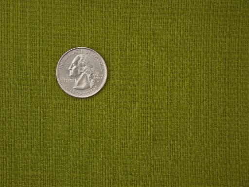 photo of green olive linen weave fabric, 60s vintage cotton suiting weight material #1