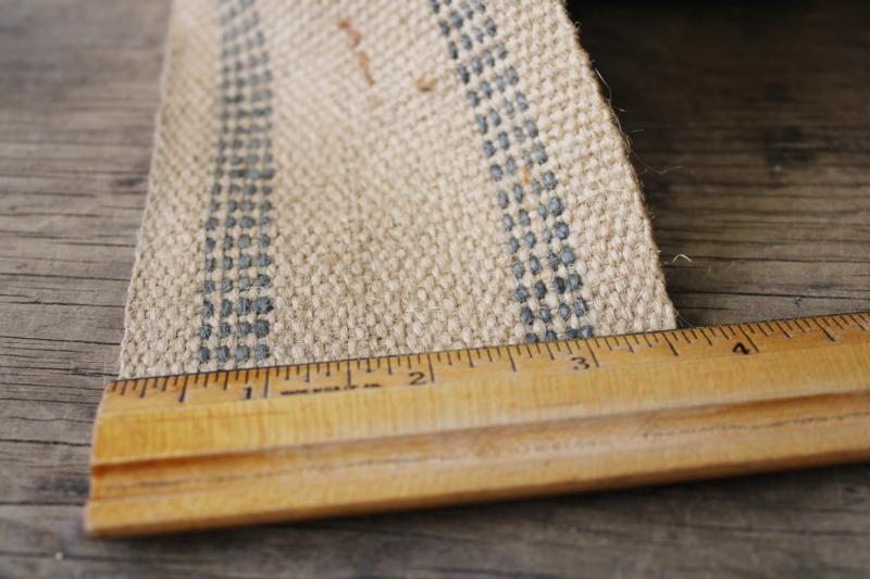 photo of grey blue stripe jute webbing for upholstery projects, upcycle crafts farmhouse style #2