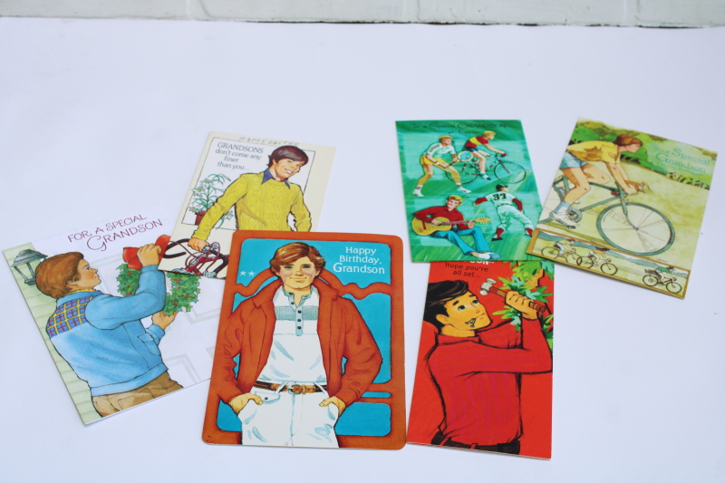 photo of groovy teen boy greeting cards 70s vintage graphic art collectible ephemera lot  #1