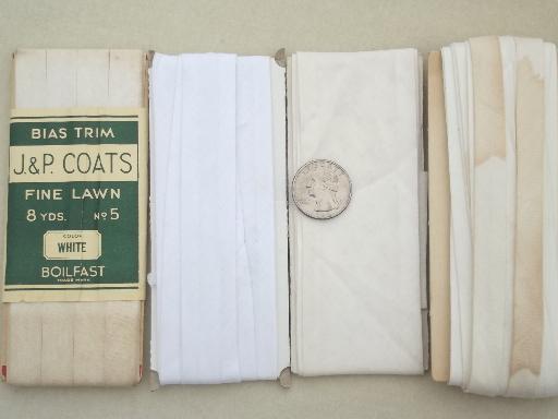 photo of grubby antique white sewing trims for primitive vintage needlework #3