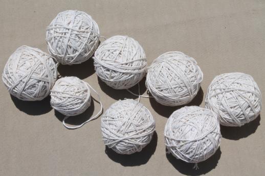 photo of grungy primitive cotton string balls, lifetime collection of saved string! #2