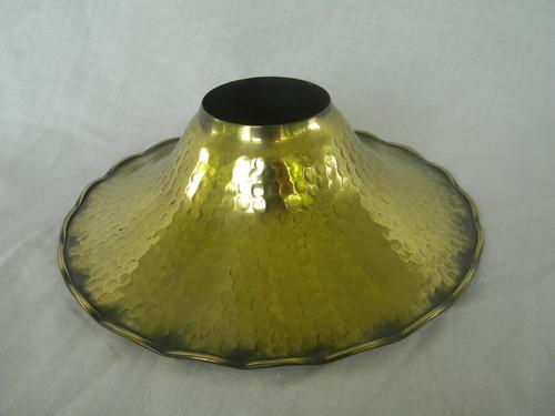 photo of hammered brass replacement shade for kerosene or oil lamp chimney #1