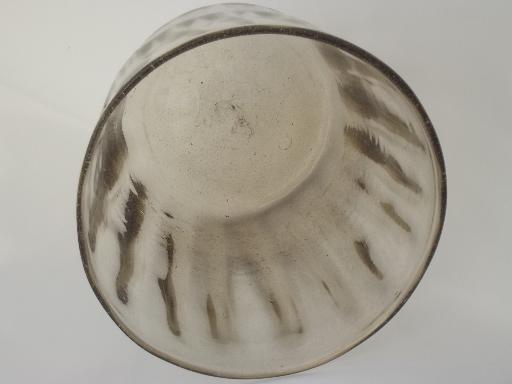 photo of hand blown Mexican art glass bowl, huge cachepot vase in pale smoke glass #3