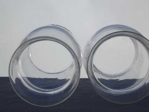 photo of hand blown glass hurricane shades for pillar candles, glass candle chimneys pair  #3