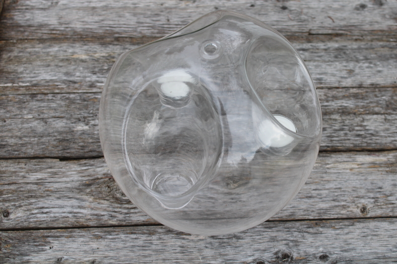 photo of hand blown glass round ball chandelier hanging light or table top candle holder #5