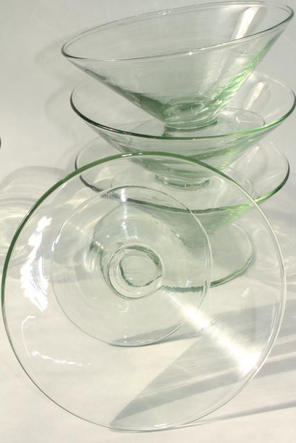 photo of hand blown glass salad bowls or footed dishes, eco friendly green recycled glass #4