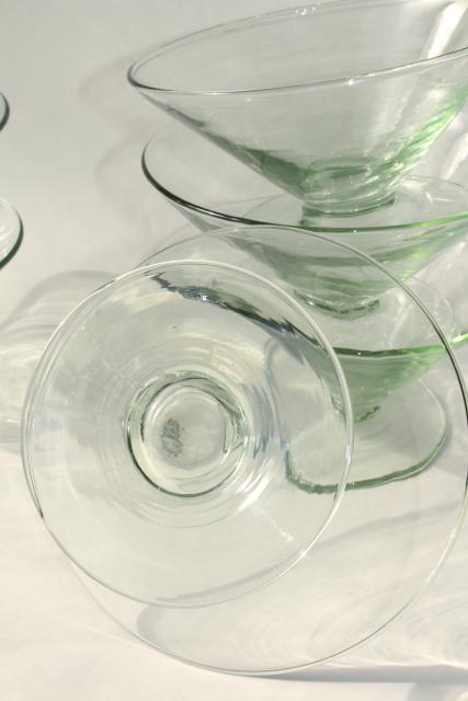 photo of hand blown glass salad bowls or footed dishes, eco friendly green recycled glass #5