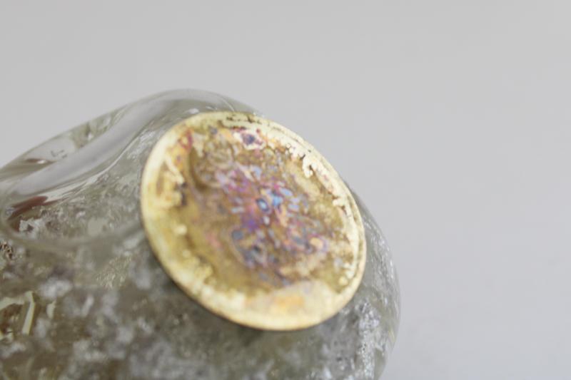 photo of hand blown glass water globe paperweight w/ blooming silver flake, Goldenflow Studios #4