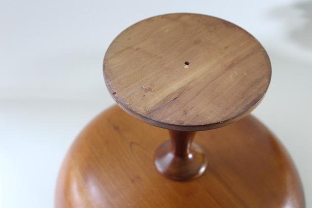 photo of hand crafted cherry wood pedestal bowl, rustic natural sustainable wood #4