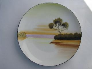 photo of hand painted Japan, lot of vintage china plates, landscape scenes #3