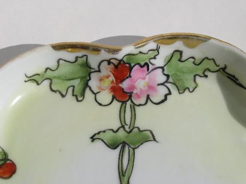 photo of hand painted Japan vintage flower form china vanity pin tray #2