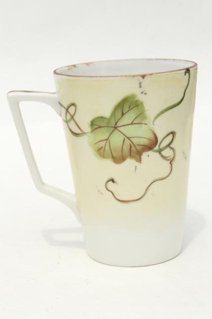 photo of hand painted Nippon china grapes pattern wine pitcher & cups, early 20th century vintage #10