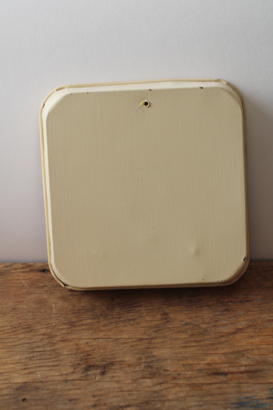 photo of hand painted tole tray, mini wall hanging Enjoy Life 1980s cottagecore folk art signed #4