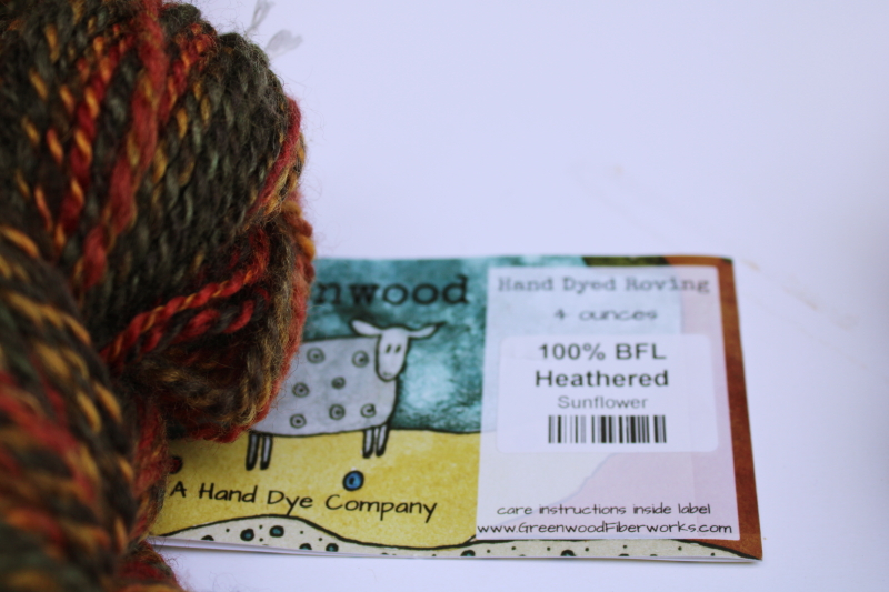 photo of hand spun artist dyed wool yarn lot, four hanks multicolored warm tones w/ gold, fall harvest colors  #7