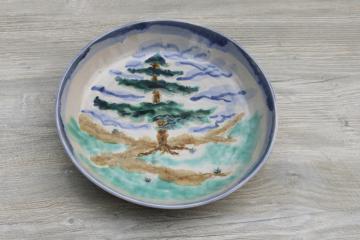 hand thrown art pottery bowl lone pine Wisconsin artist signed Bruce Kaupanger