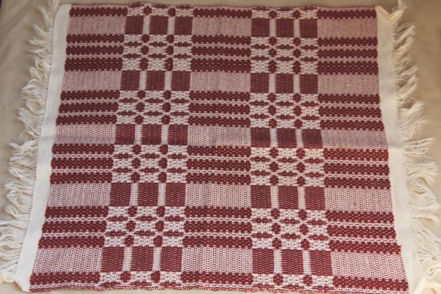 photo of hand woven table cover cloth mats or runners, vintage rustic bohemian wall art decor #4