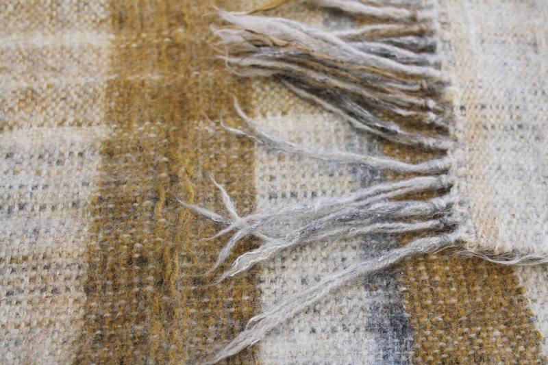 photo of hand woven table runner or shawl, thick chunky wool natural earth tone neutral colors #2