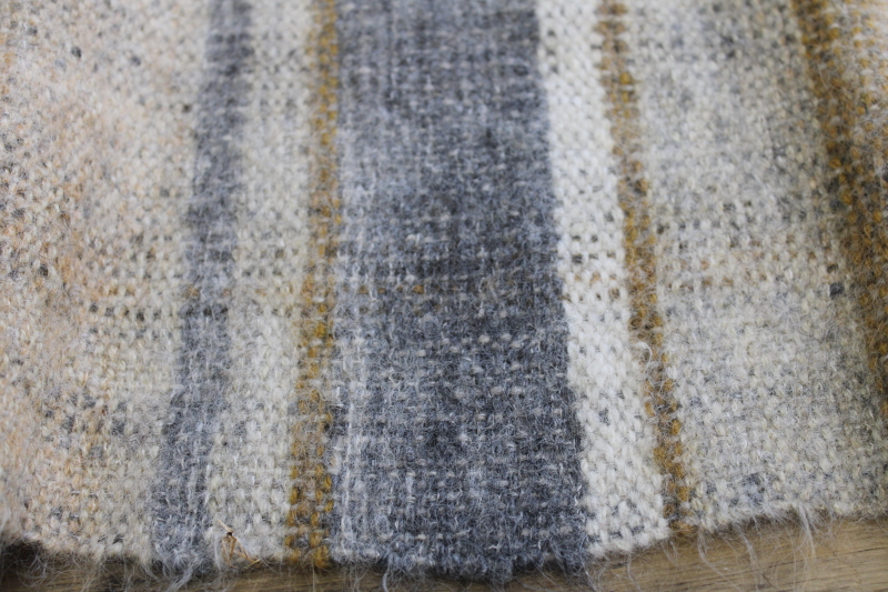 photo of hand woven table runner or shawl, thick chunky wool natural earth tone neutral colors #6