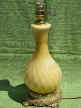 catalog photo of hand-blown art glass table lamp, 60s vintage Murano w/ Italy label