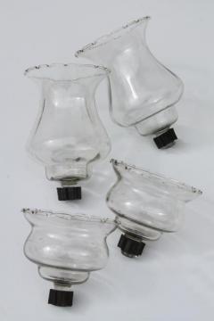 catalog photo of hand-blown glass candle cup shades, candle lamp sconce or candlestick hurricanes 