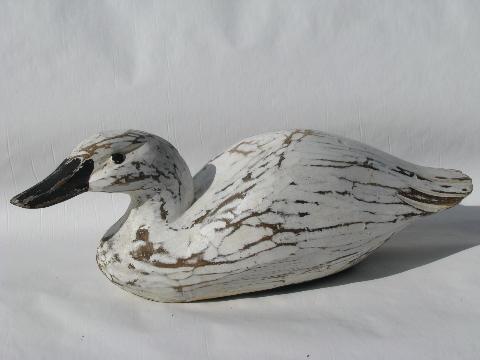 photo of hand-carved wooden & painted folk art duck decoys for rustic cabin or lodge #2