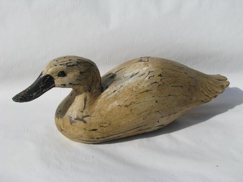 photo of hand-carved wooden & painted folk art duck decoys for rustic cabin or lodge #5