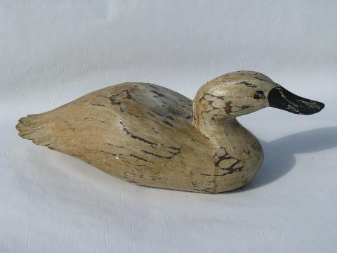 photo of hand-carved wooden & painted folk art duck decoys for rustic cabin or lodge #7