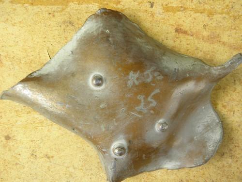 photo of handcrafted freeform leaf shaped dish, heavy solid bronze #2