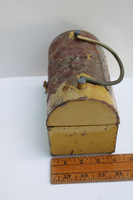 photo of handcrafted metal box bag, heavy steel lunchbox style treasure chest or punk goth purse  #4