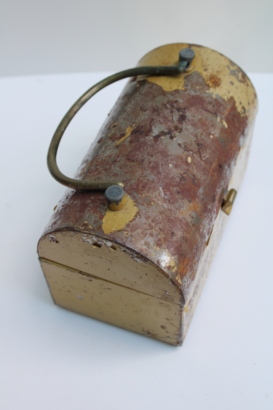 photo of handcrafted metal box bag, heavy steel lunchbox style treasure chest or punk goth purse  #6
