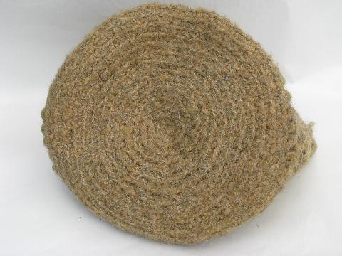 photo of hand-crafted natural unbleached wool basket, flexible bowl shape #3