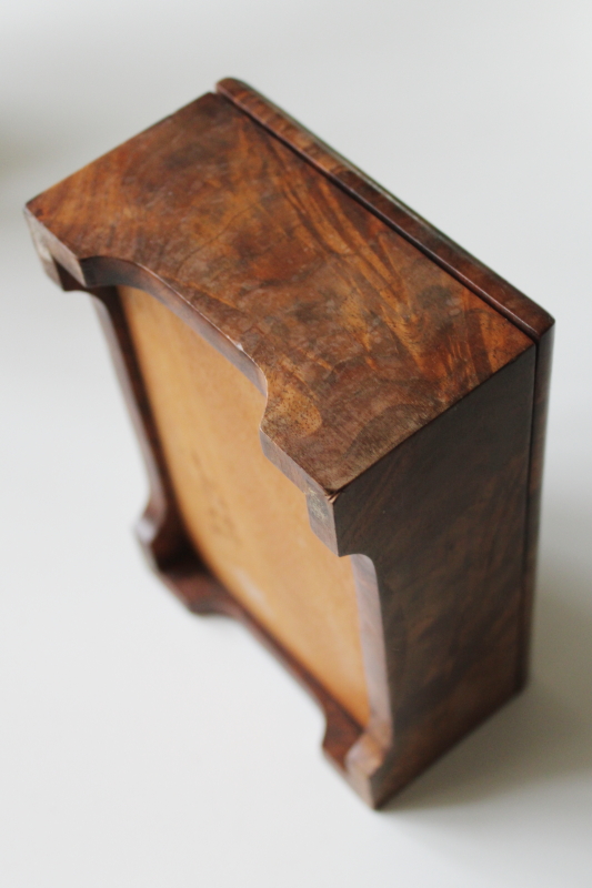 photo of handcrafted walnut burl wood jewelry or pens box, cabinetmaker quality artist signed  #7