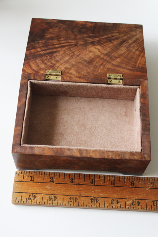 photo of handcrafted walnut burl wood jewelry or pens box, cabinetmaker quality artist signed  #8
