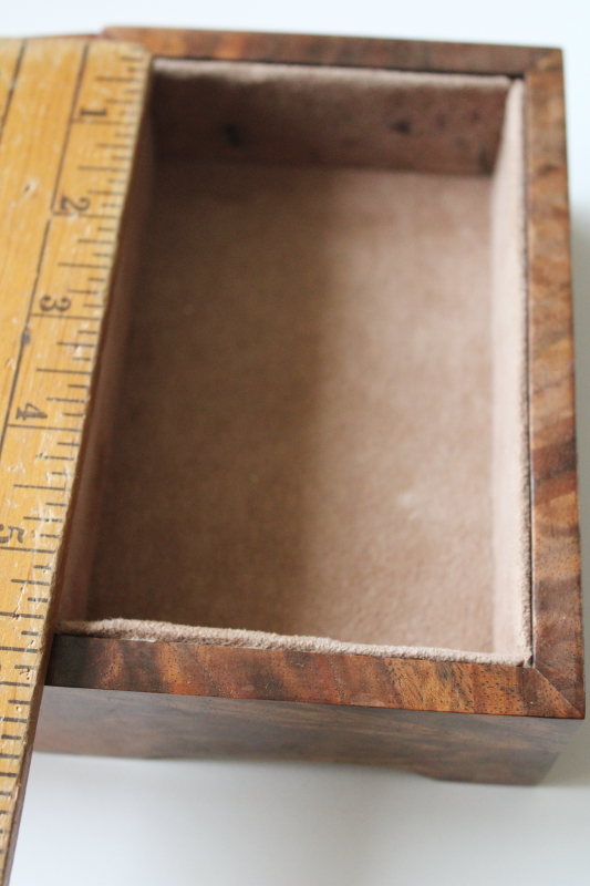 photo of handcrafted walnut burl wood jewelry or pens box, cabinetmaker quality artist signed  #9
