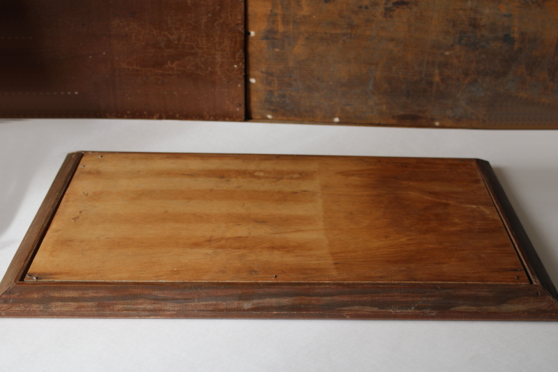 photo of handmade 1970s vintage tooled copper The Last Supper picture in wood frame #6