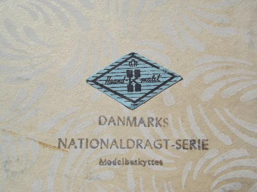 photo of handmade Danish art pottery tiles, folk art dress costumes of Denmark #8