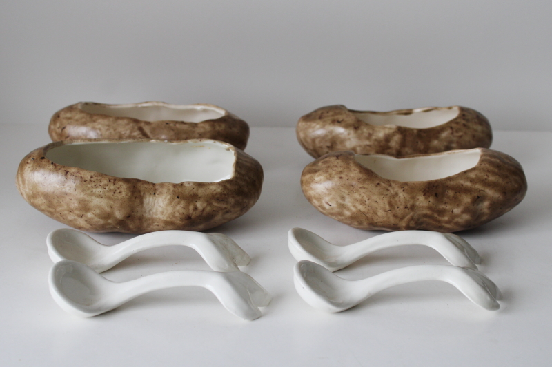 photo of handmade ceramic potato shaped bowls set for serving twice baked loaded mashed potatoes  #1