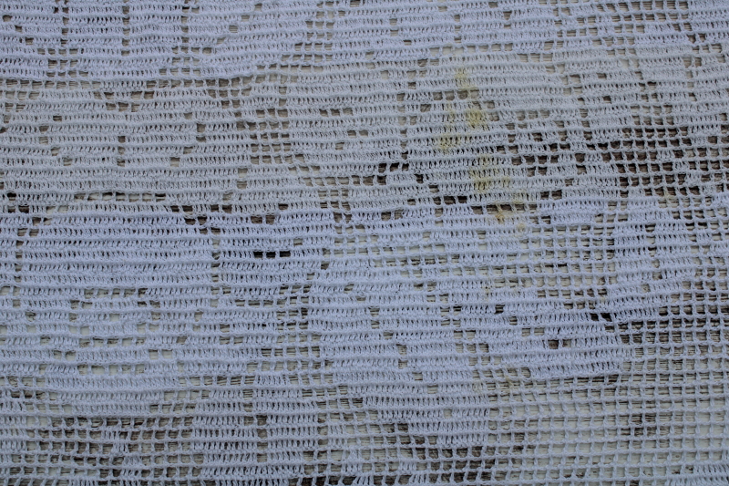 photo of handmade vintage cotton crochet lace tablecloth, large oval 110 x 80 needs soaking  #4