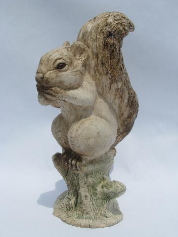 photo of handmade vintage pressed wood composition 'carving', squirrel on stump #1