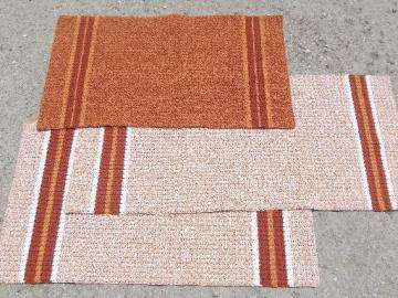 catalog photo of handmade vintage throw rugs set, bittersweet orange cotton thread crochet